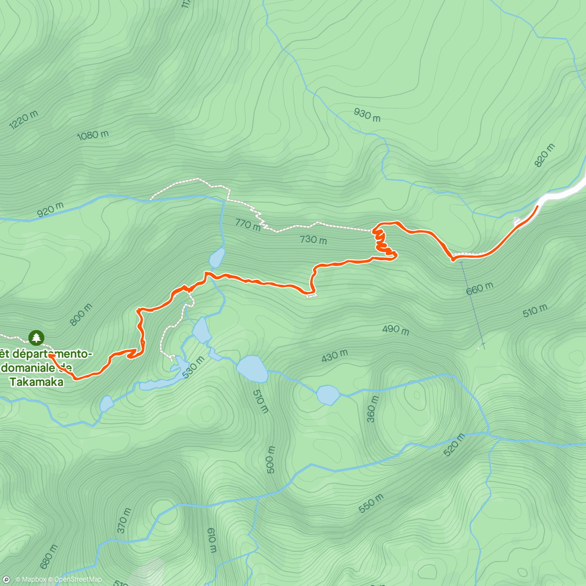 Map of the activity, Randonnée de Takamaka