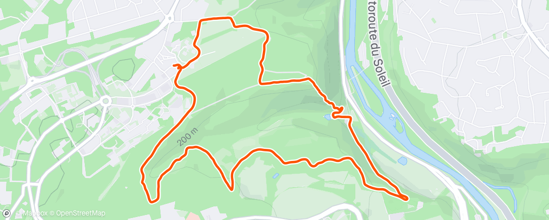 Map of the activity, Course à pied dans l'après-midi