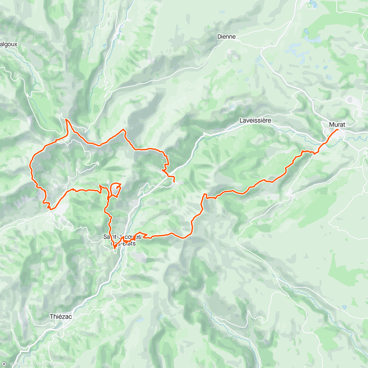 Map of the activity, Tour du Massif du Cantal