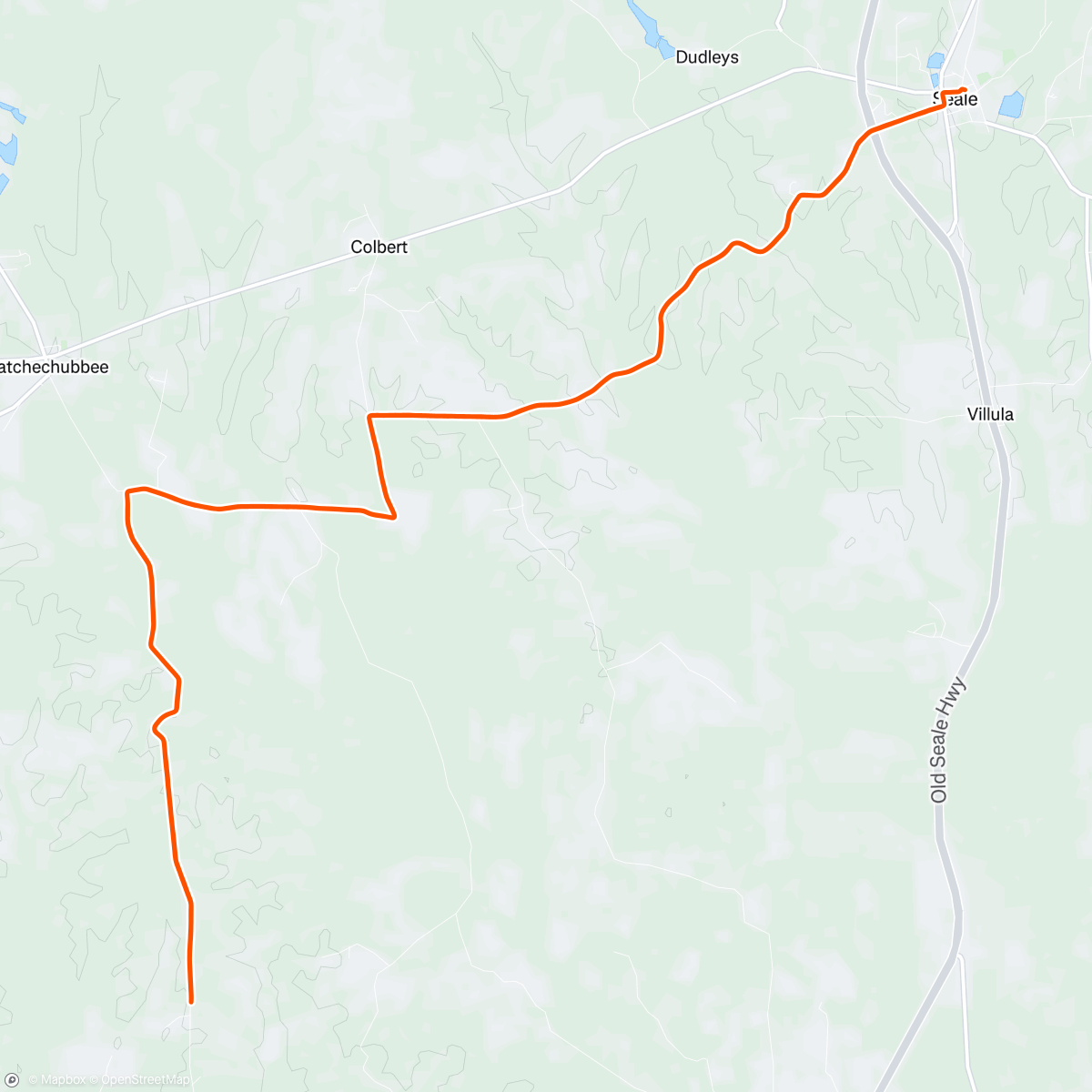 Map of the activity, Seale gravel solo with heart rate