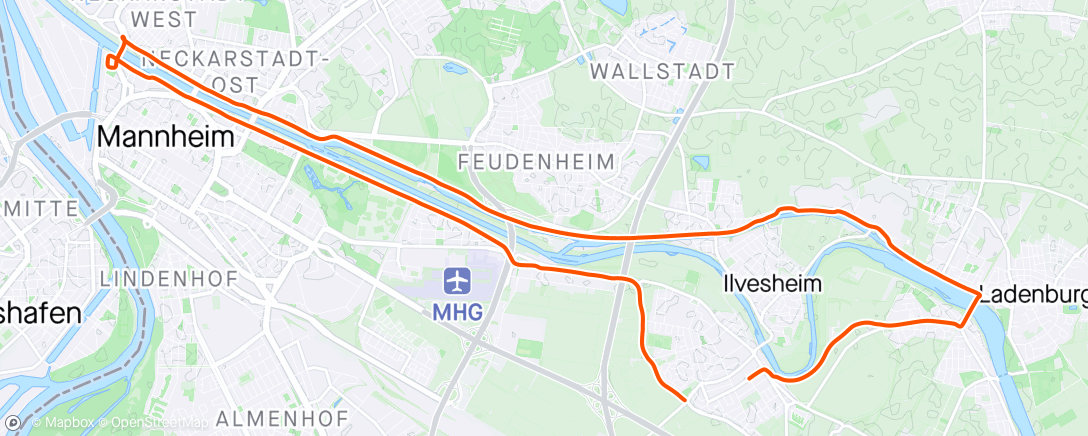 Mapa da atividade, Streckenerkundung für's Laufen
