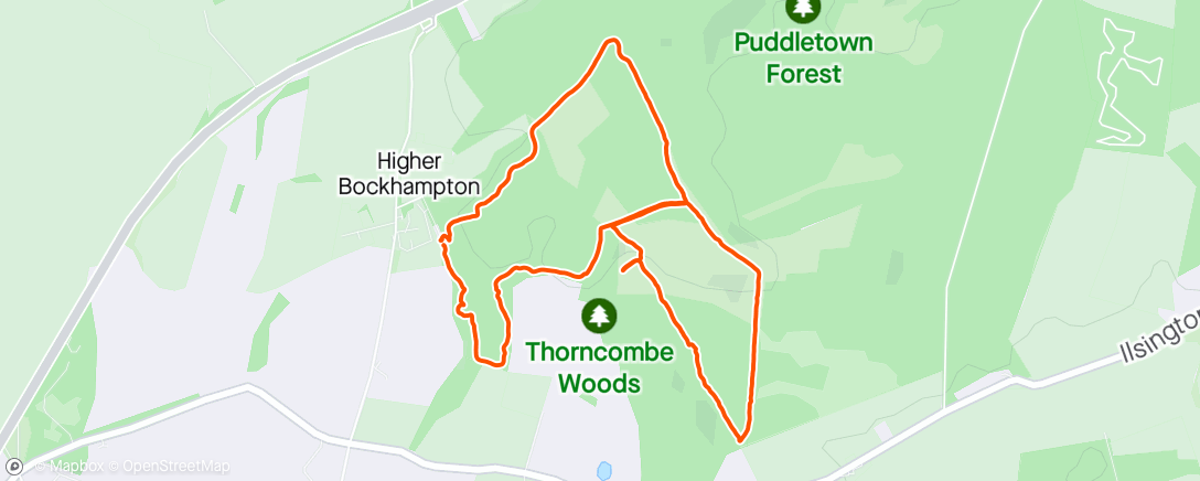 Map of the activity, Early morning woodland stomp