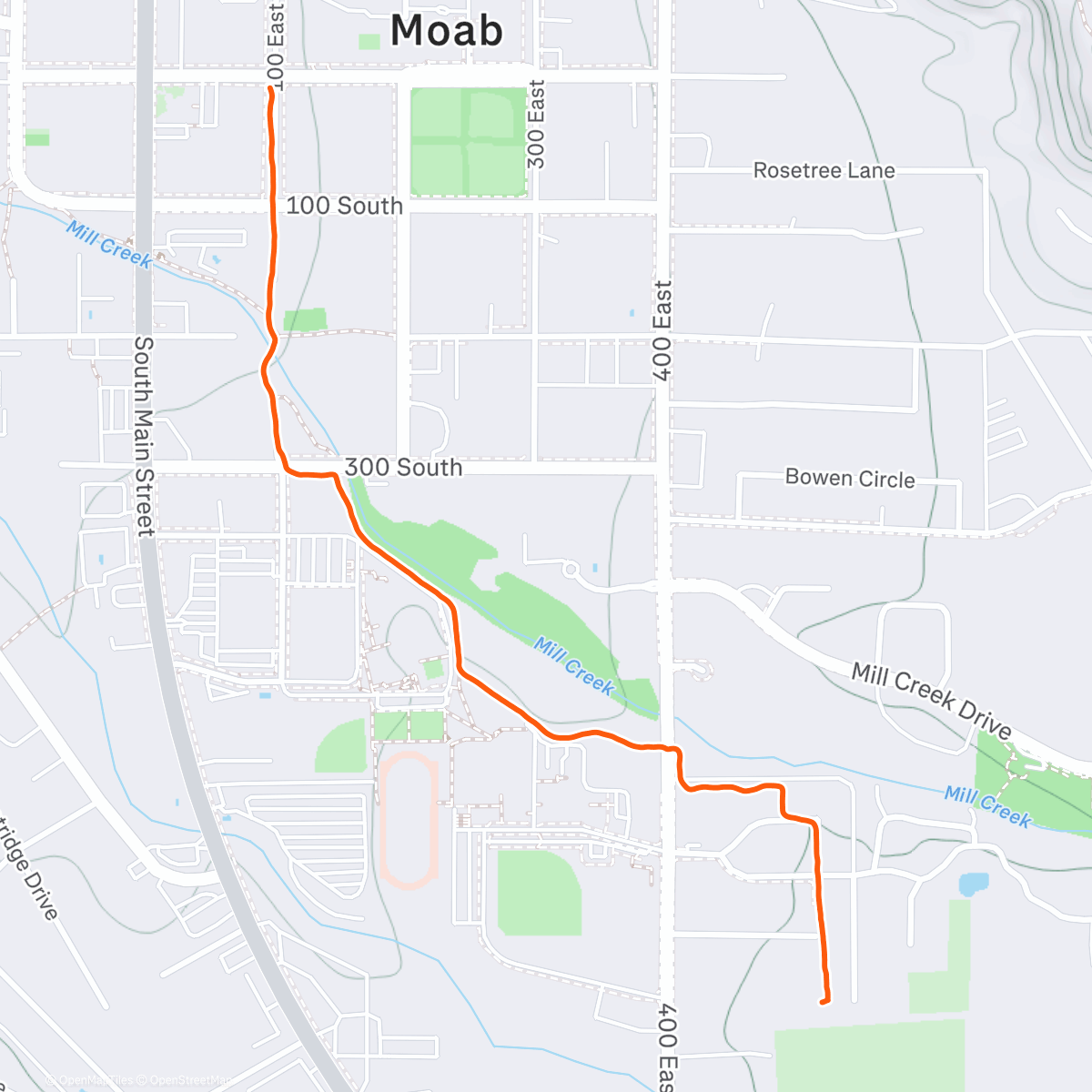 Map of the activity, Walking home from Sushi