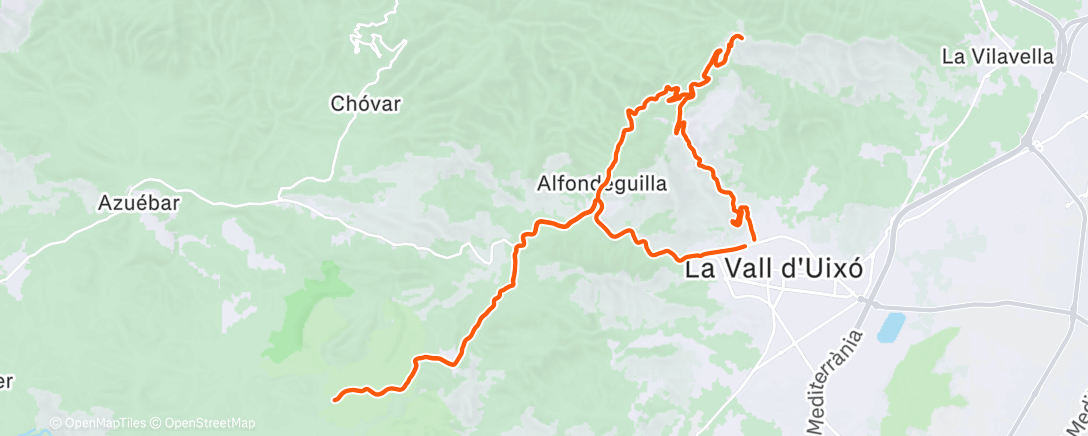 Map of the activity, Bicicleta de montaña matutina