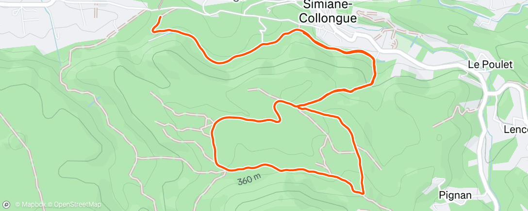 Map of the activity, Evening Trail Run