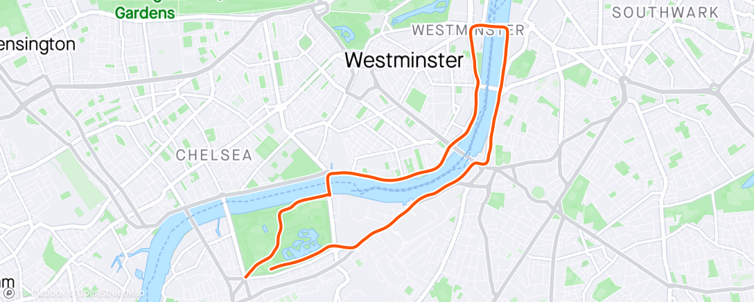 Map of the activity, Parliament 10k