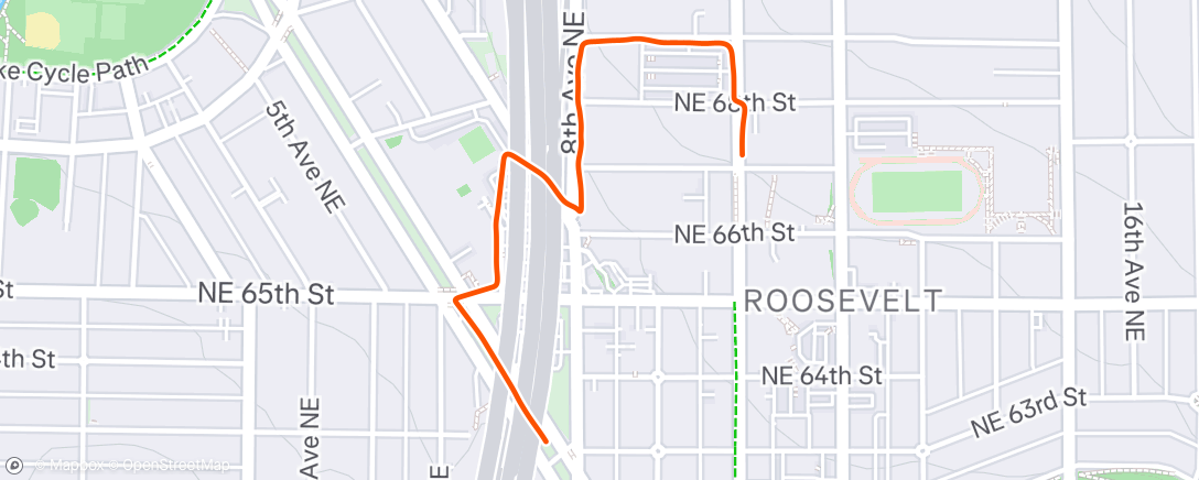 Map of the activity, Evening Run