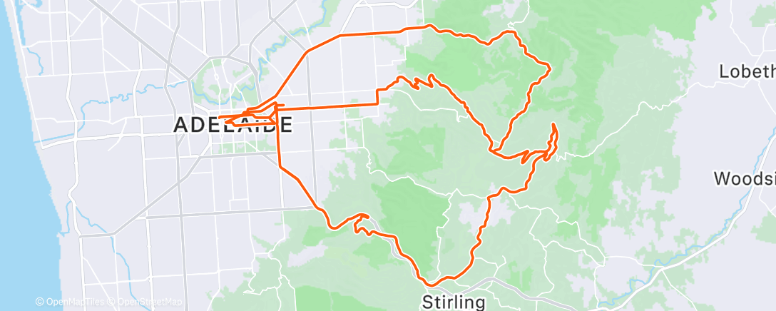 Map of the activity, Cycling