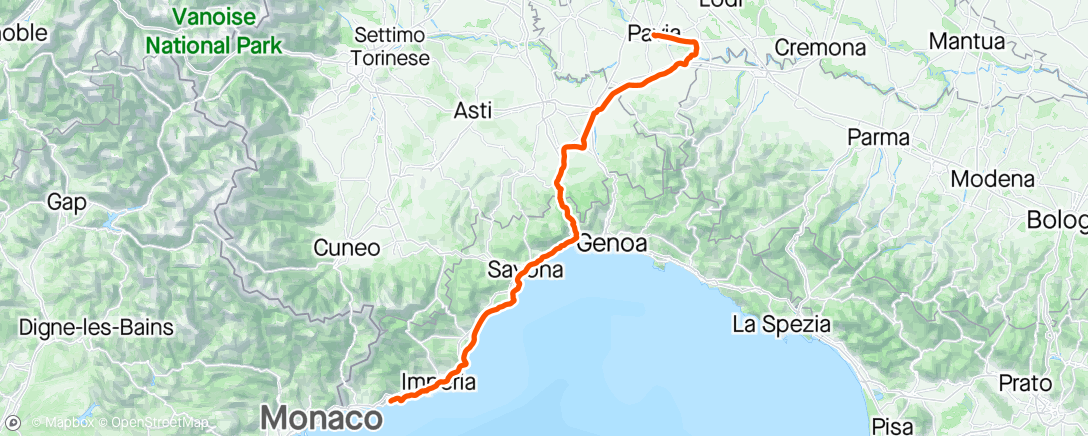 Map of the activity, Milan-San Remo 🇮🇹