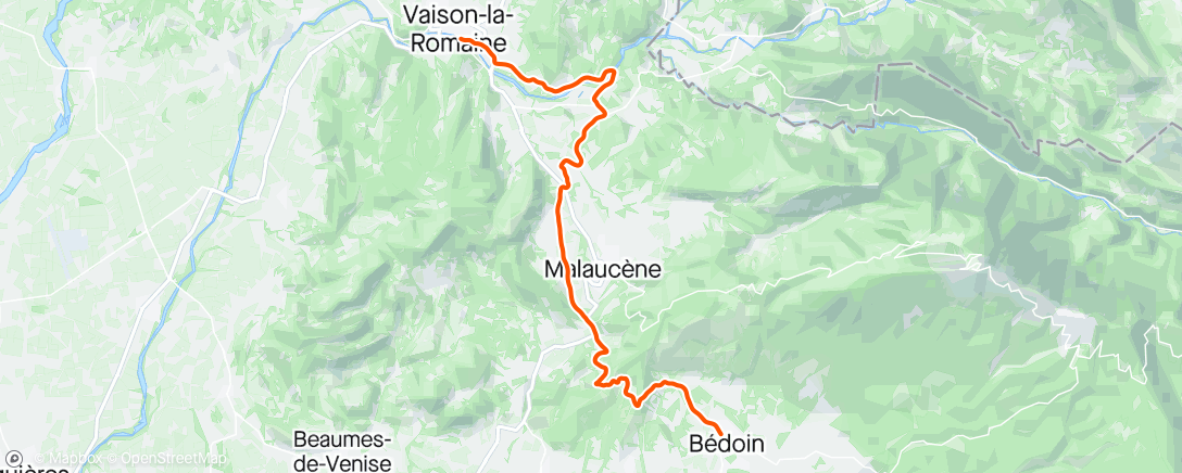 Map of the activity, FulGaz - Bédoin to Vaison-la-Romaine, Bedson, Provence-Alpes-Côte d’Azur, France