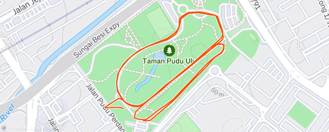 Map of the activity, Evening Run
