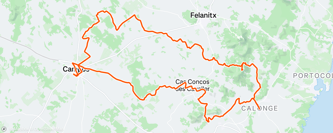 Map of the activity, Bicicleta a la hora del almuerzo