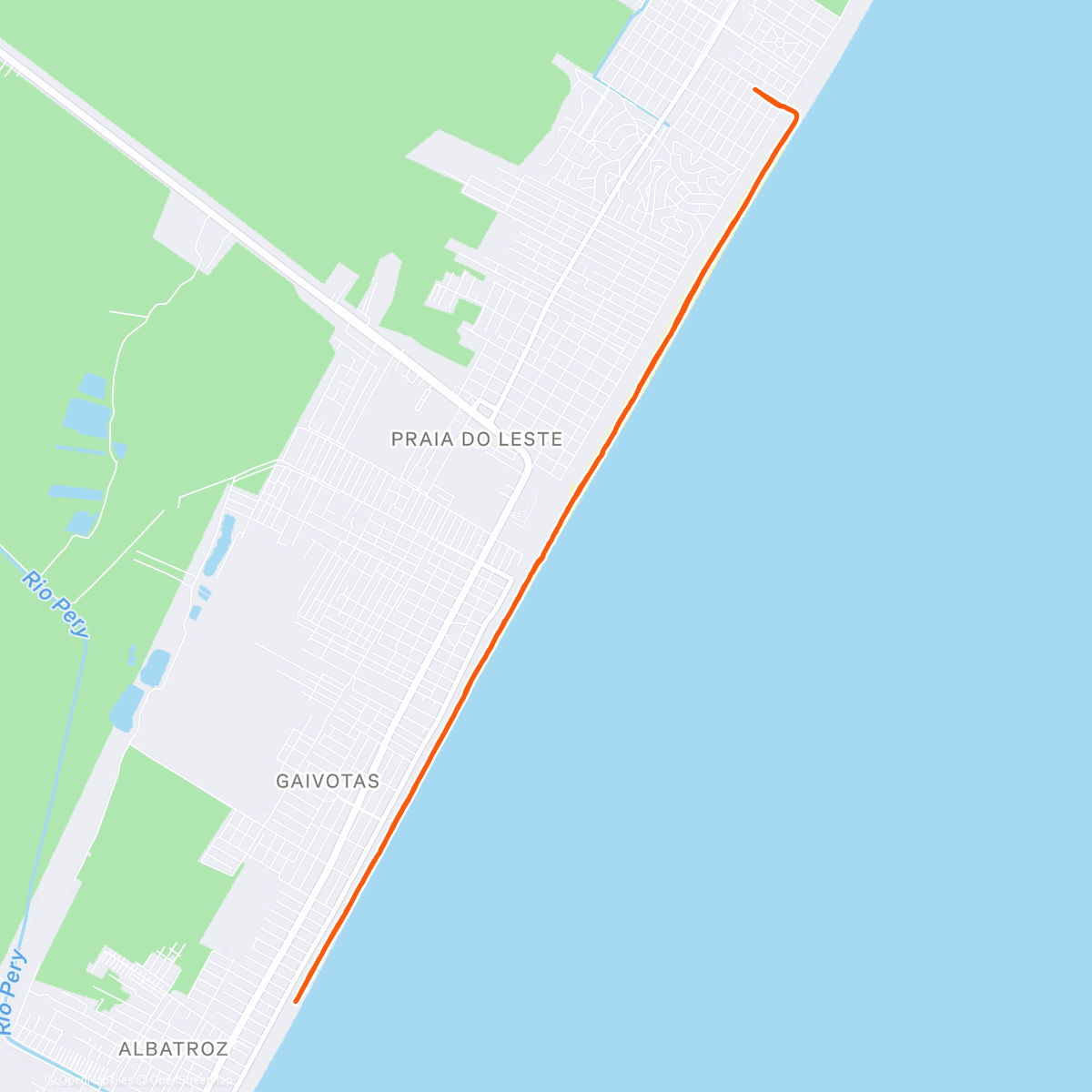 Map of the activity, Corrida matinal