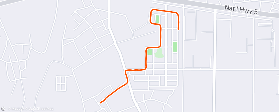 Map of the activity, Morning Run