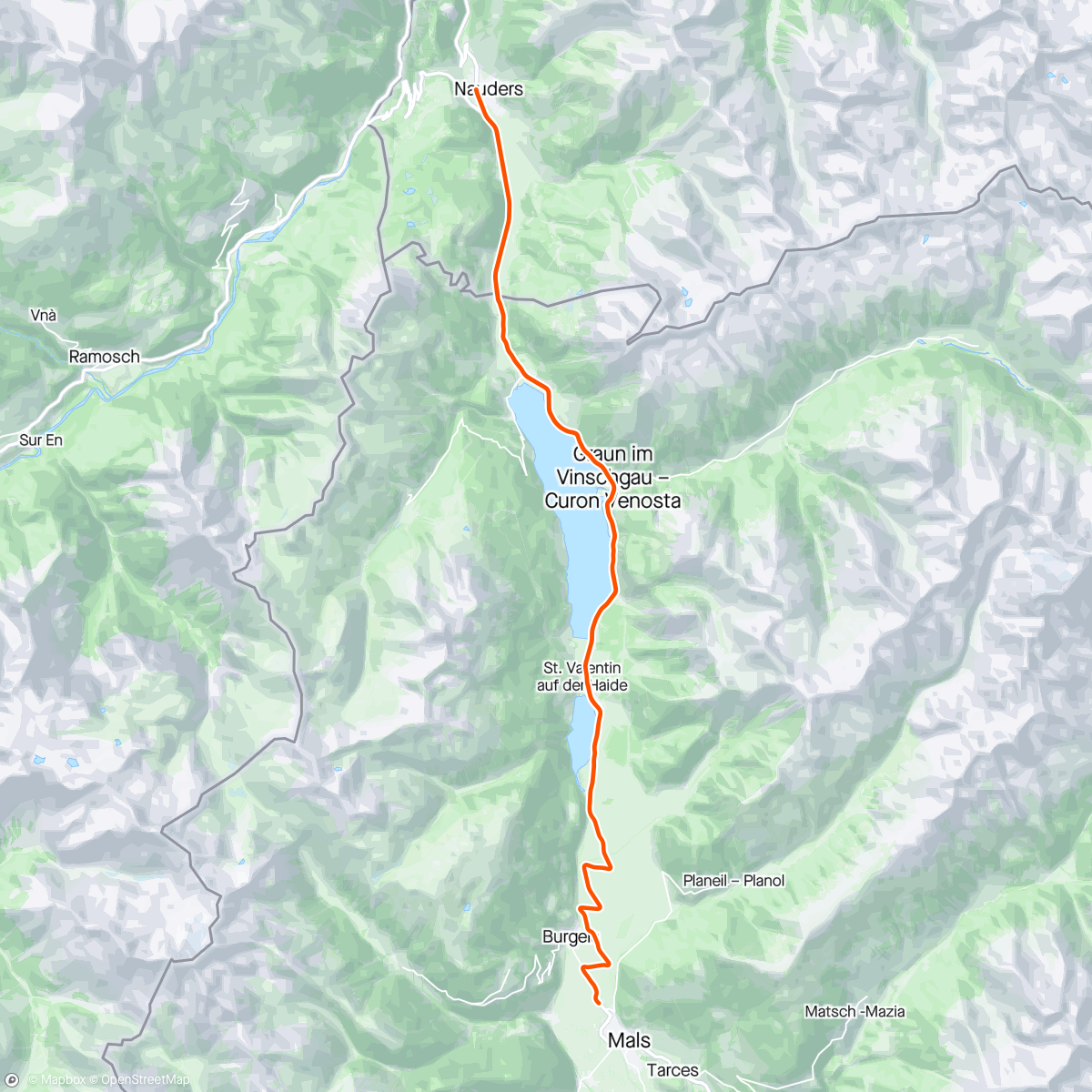 Map of the activity, ROUVY - Lago di Resia & Nauders | Italy