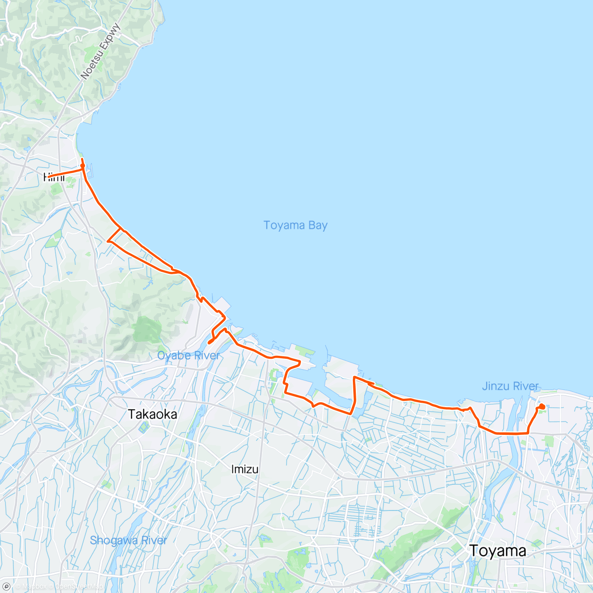 Map of the activity, 富山湾岸サイクリング2024 80kmコース