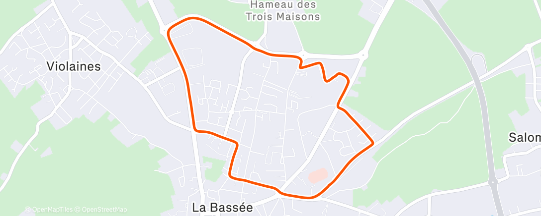 Map of the activity, 🥶🥶🥶 Course à pied le midi