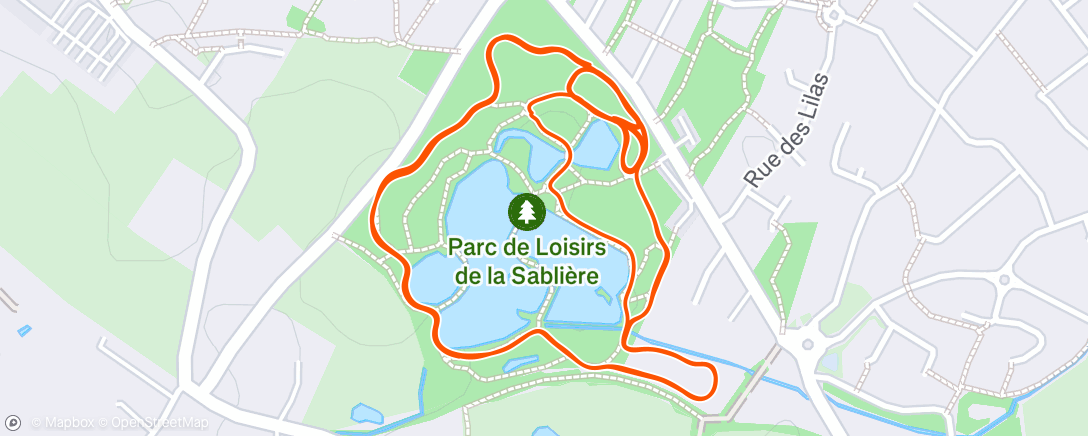 Map of the activity, Course à pied le matin