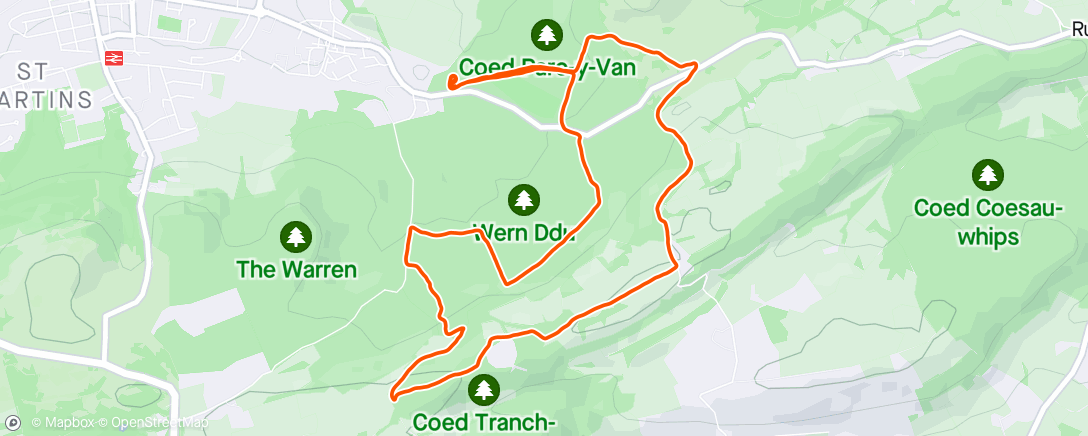 Map of the activity, Evening run with the HH squad 🥵💚