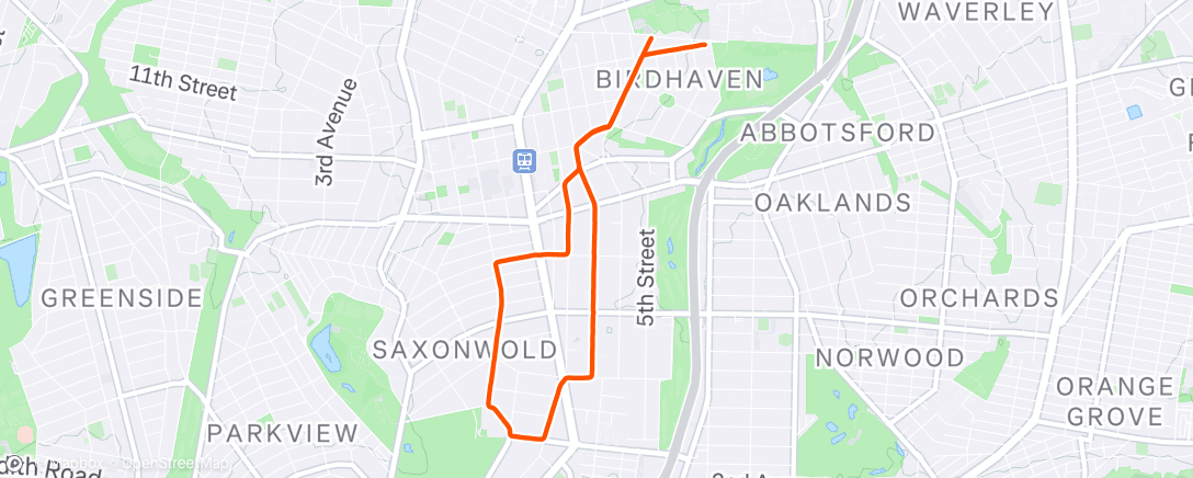 Map of the activity, Morning Run