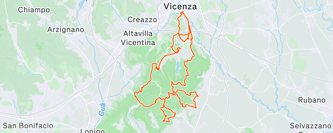 Map of the activity, Colli Berici