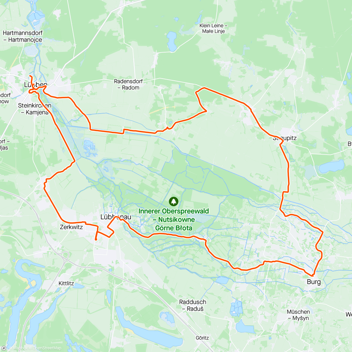 Mapa da atividade, Spreewaldmarathon