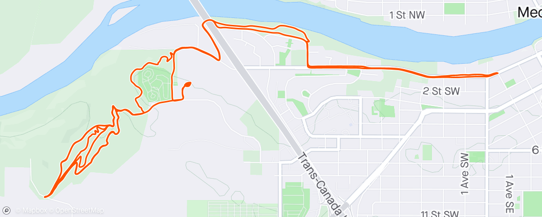 Map of the activity, Riding the big bike