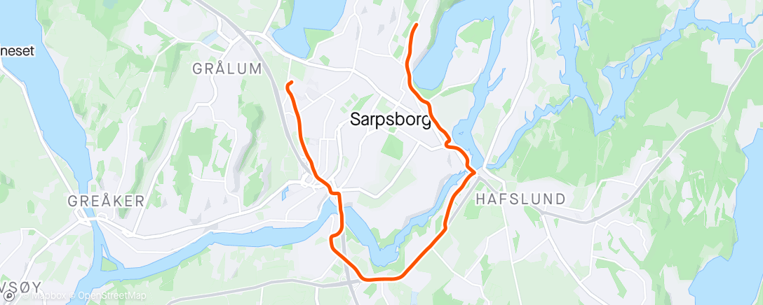 活动地图，10km asfalt med nye sko 😃👍