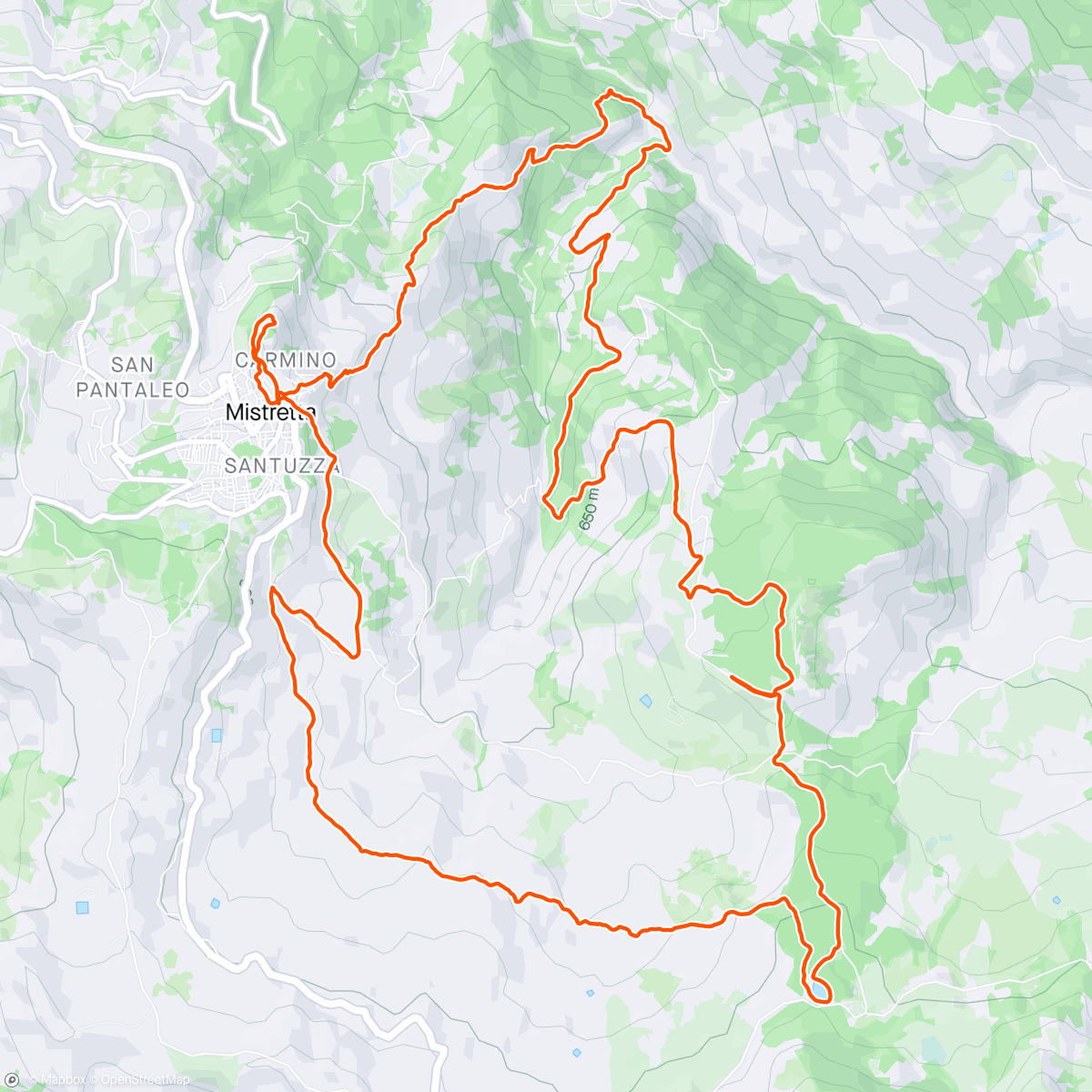 Map of the activity, Trail dello Zu Pardo
