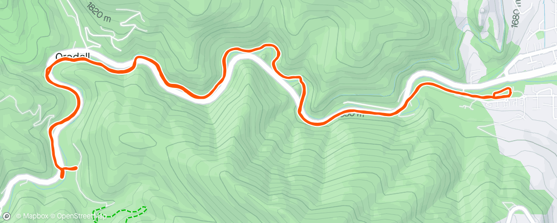 Mapa da atividade, Easy creek path run with BTRBC