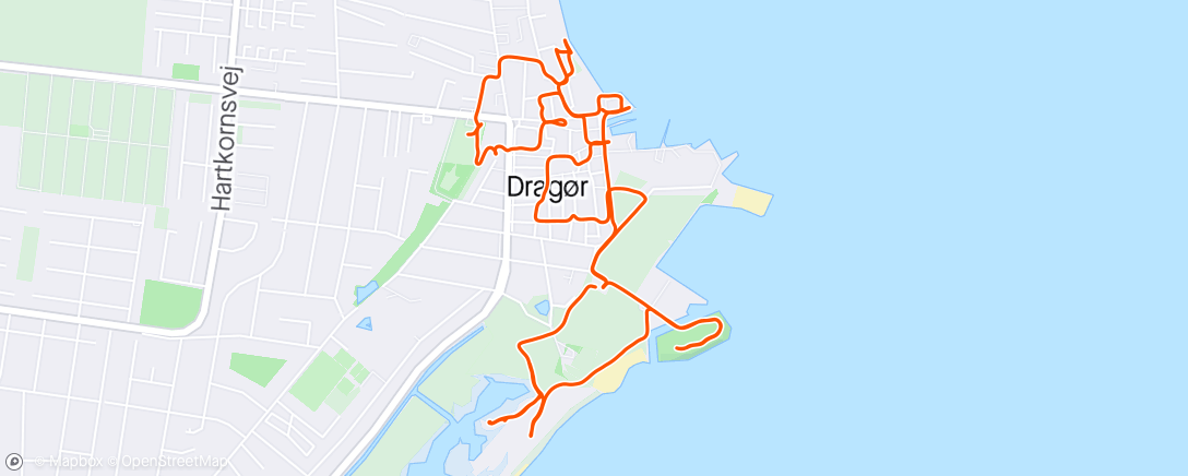 Mapa da atividade, Sprint intervals in Dragør