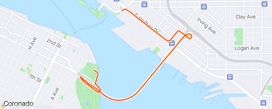 Карта физической активности (Coronado Bridge 4 Mile)