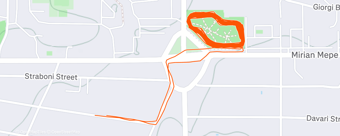 Карта физической активности (Night Run)