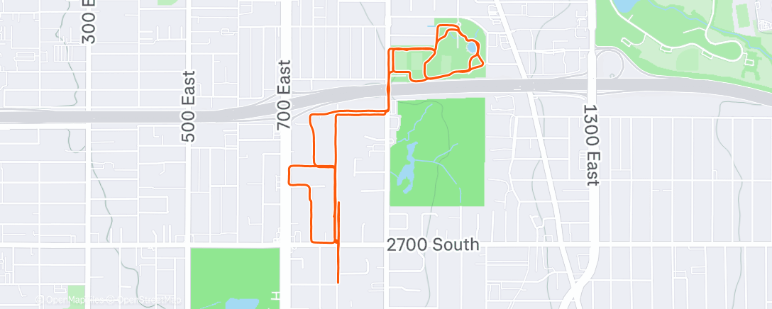 Map of the activity, Afternoon Run