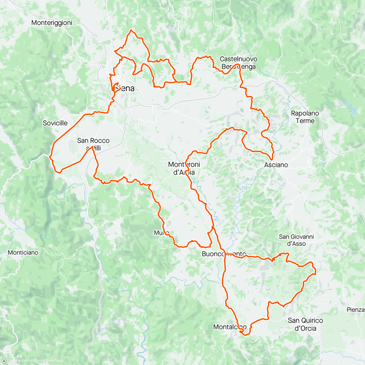 Map of the activity, Strade Bianche