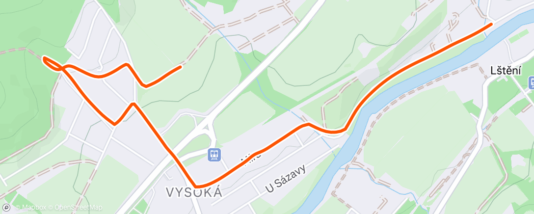 Map of the activity, Afternoon Run