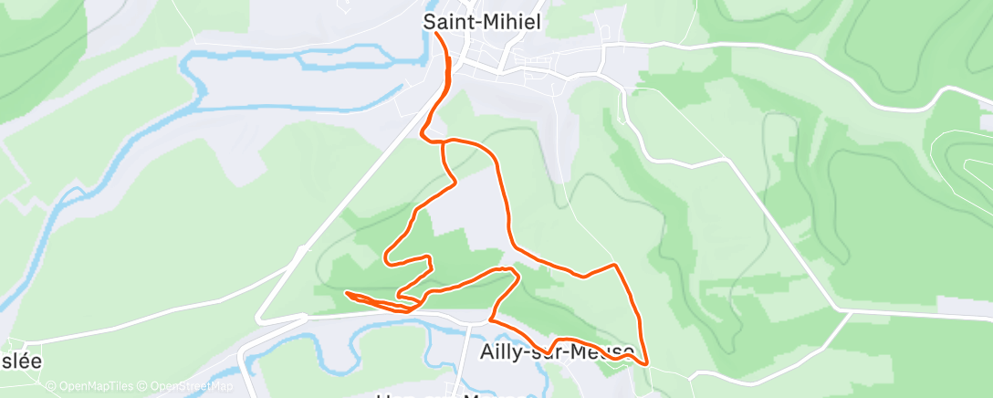 Map of the activity, Afternoon Trail Run