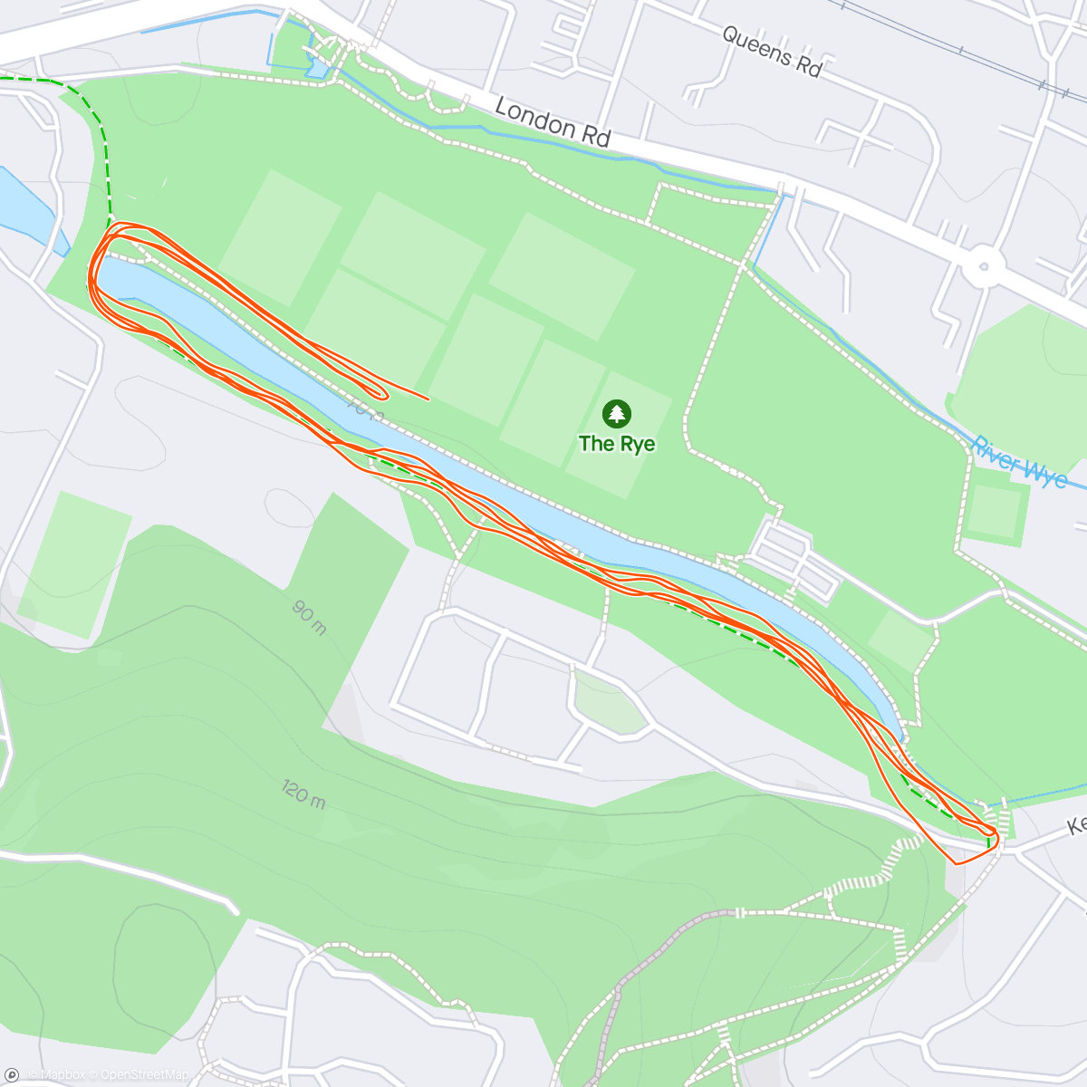 Mapa de la actividad, Wycombe rye parkrun
