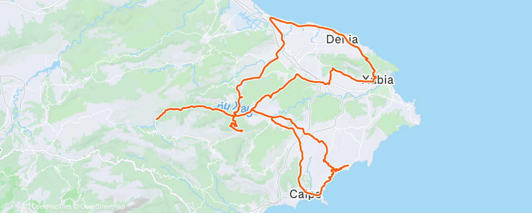 Map of the activity, Cycling