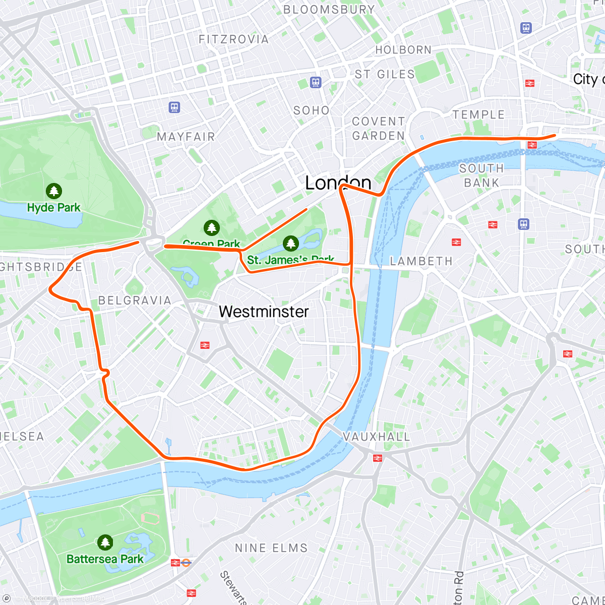 Kaart van de activiteit “Zwift - Greater London Flat in London”