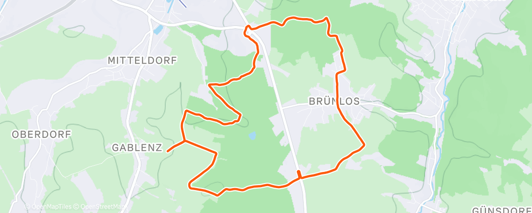 Map of the activity, Lauf am Nachmittag