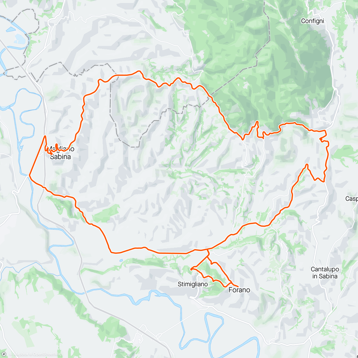 Map of the activity, Menzogna Ride