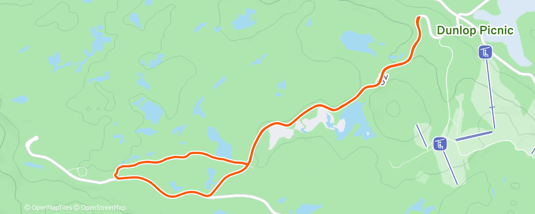 Map of the activity, Evening ski