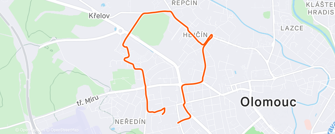 Map of the activity, Morning Run
