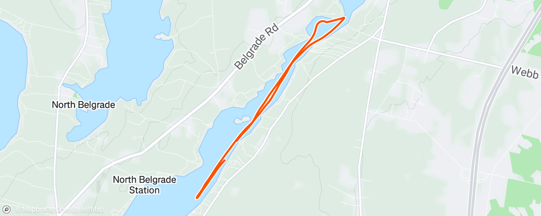 Map of the activity, Afternoon Row