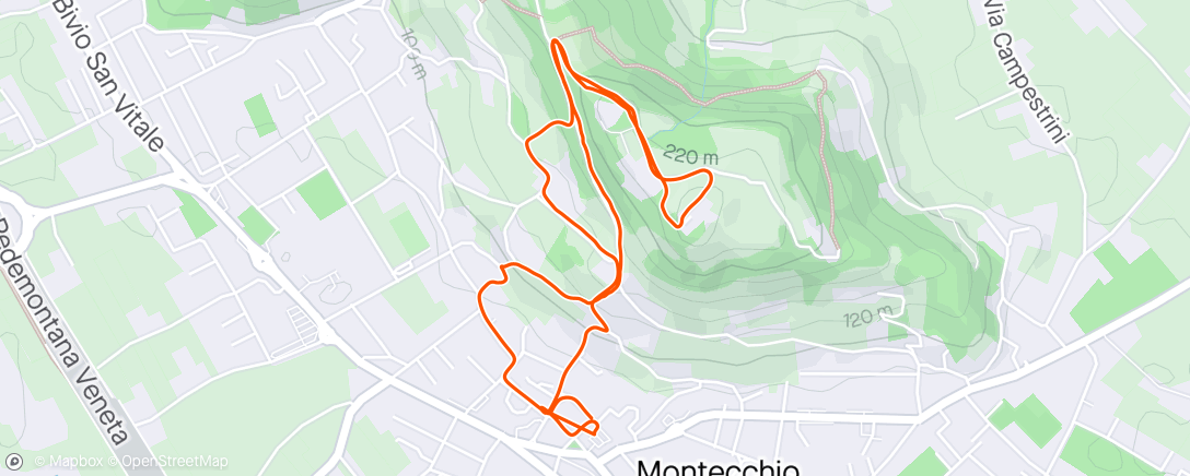 Map of the activity, Pregara a Montecchio