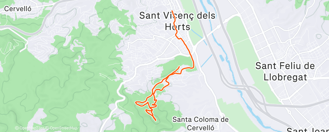 Map of the activity, Carrera de montaña matutina