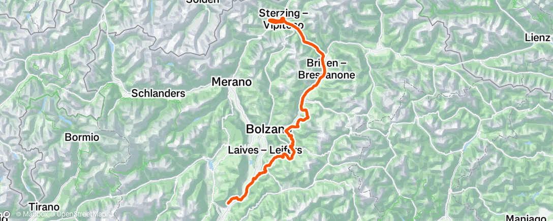 Map of the activity, Pedalata mattutina