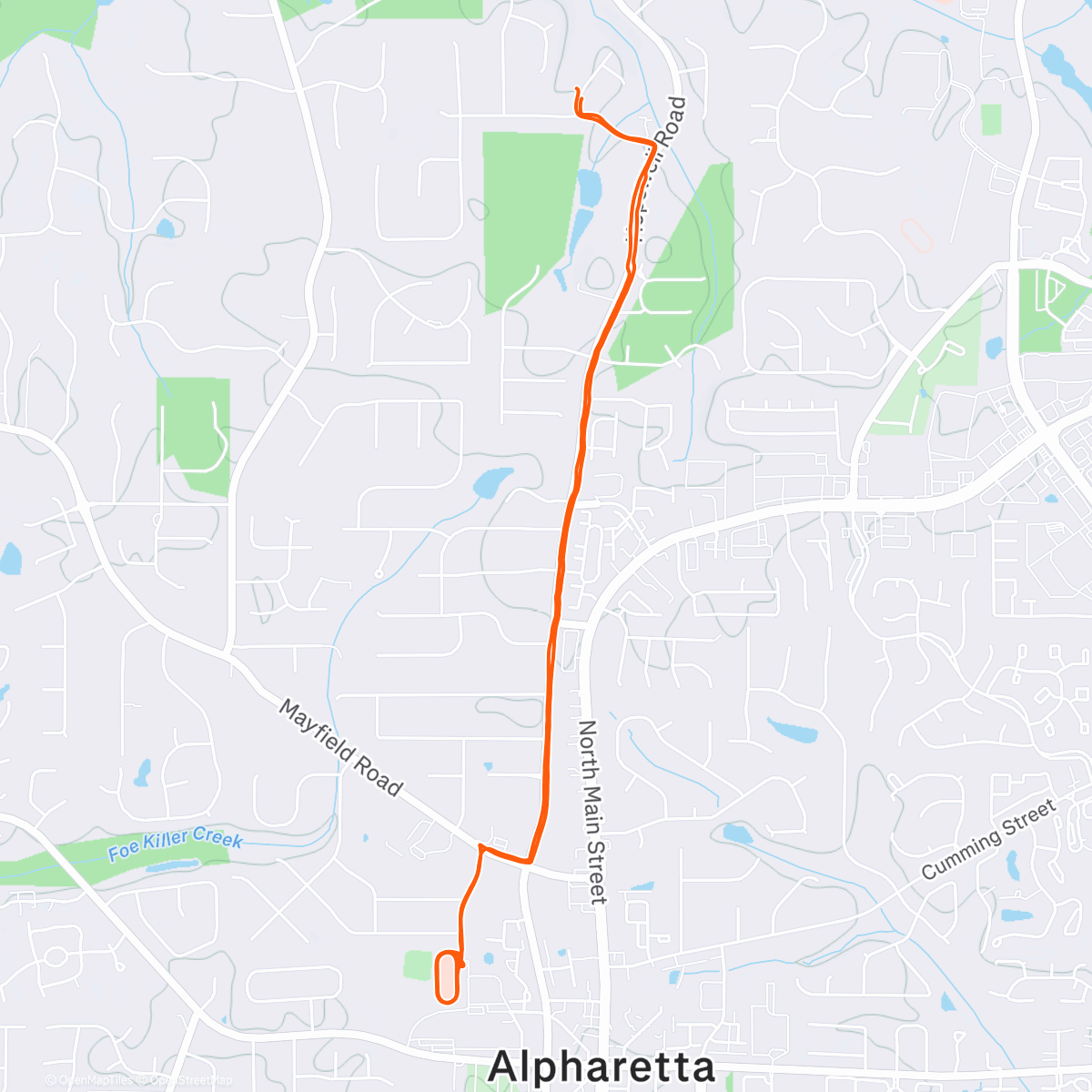 Map of the activity, Christmas in Alpharetta