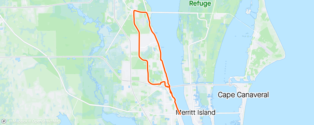 Map of the activity, North to Titusville